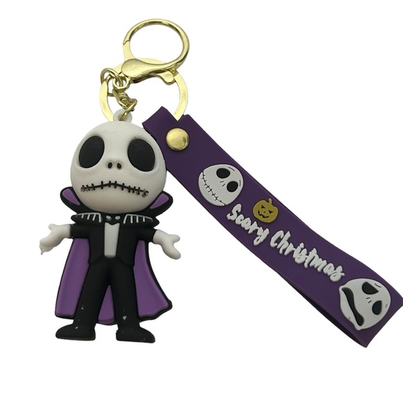 Nightmare Before Christmas Jack Skellington 3D Silicone Keychain NEW - Picture 2 of 11